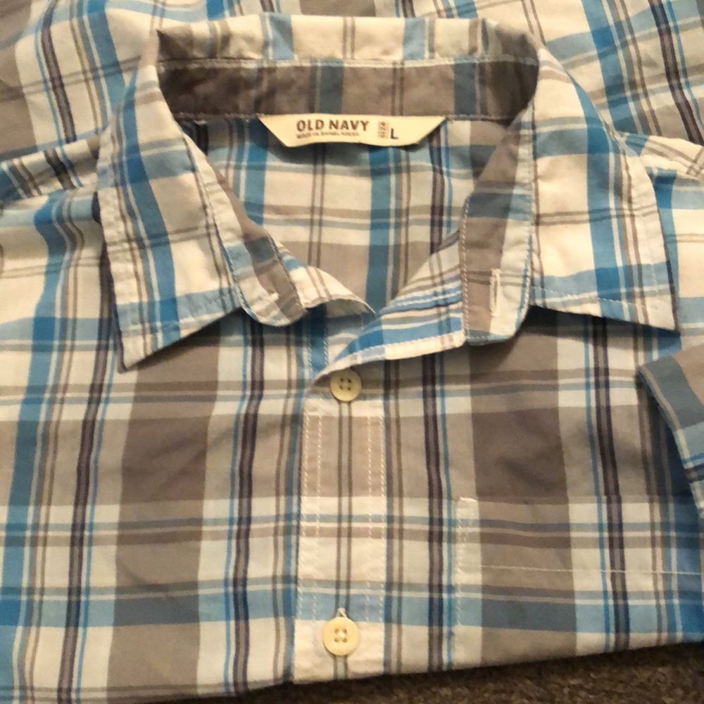 Old Navy Kids Button Down Plaid Shirt - Picture 3 of 3